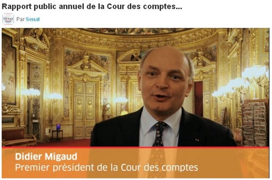 Public Sénat. Didier Migaud présente le rapport de la Cour des Comptes 2012