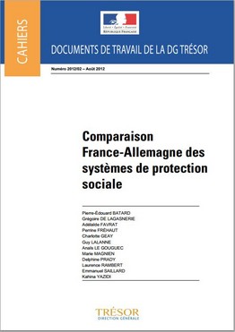 Couverure du DT N. 2012/02 de la DG Trésor (Comparaison  France-Allemagne des  systèmes de protection  sociale)