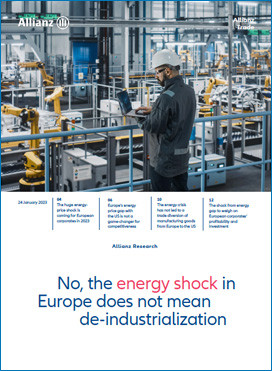 No, the energy shock in Europe does not mean de-industrialization, Allianz Trade (janv 2023)