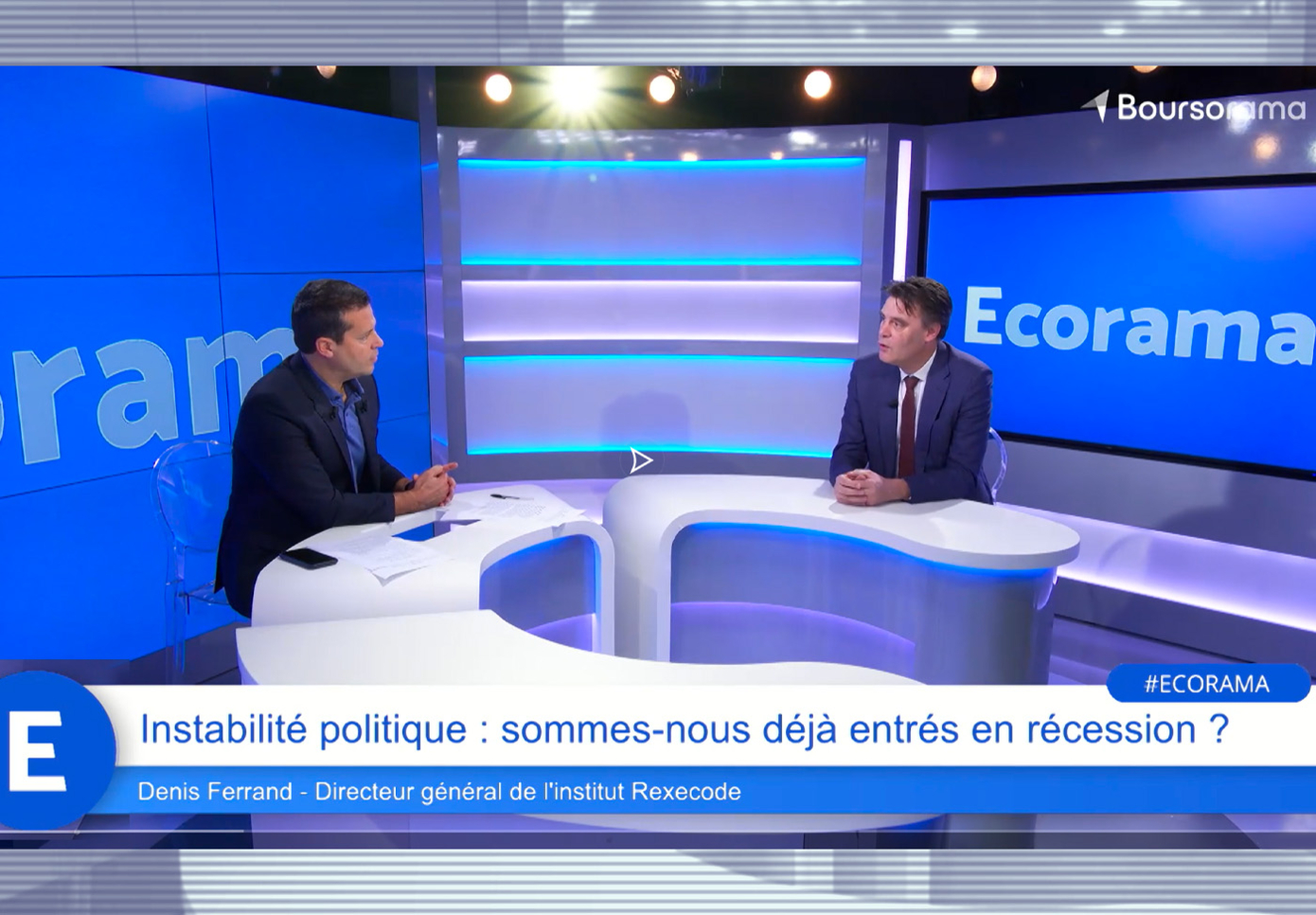 Denis Ferrand, DG de Rexecode et Benoit Jaquot sur le plateau de Boursorama – Ecorama - 09/12/2024