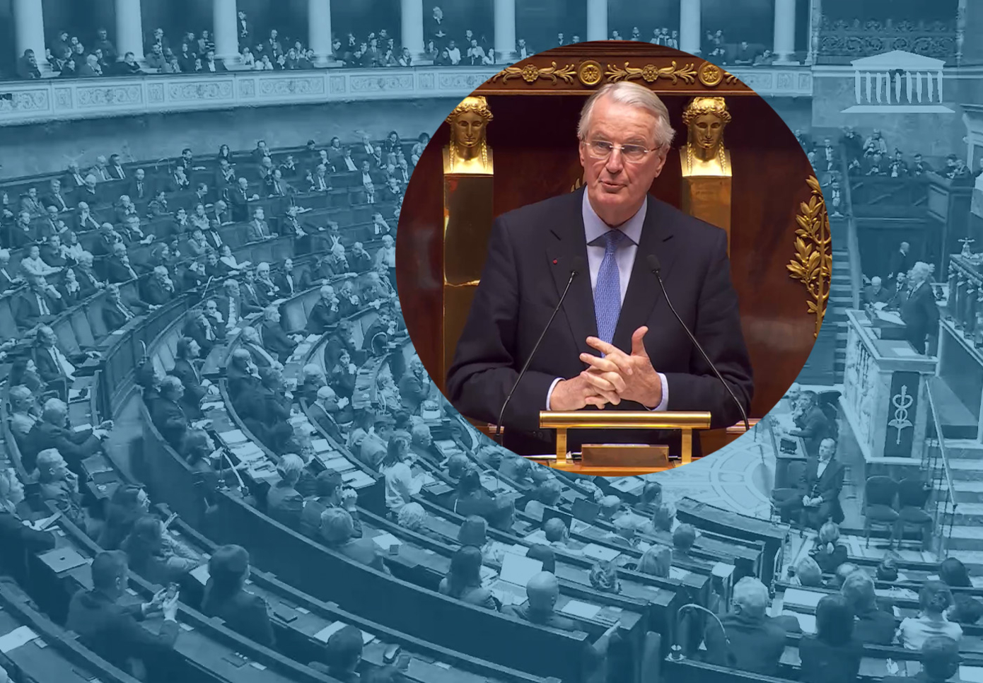 Michel Barnier à l'Assemblée Nationale le 4 décembre 2024, vidéo Assemblée Nationale