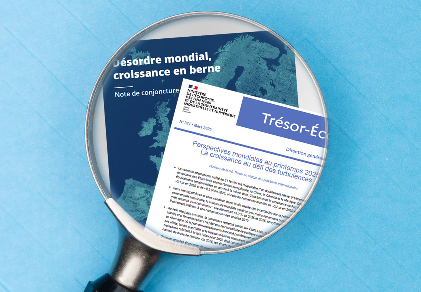 Notes Insee et DG Trésor, mars 2025 (Photo Markus Winker, Unsplash)