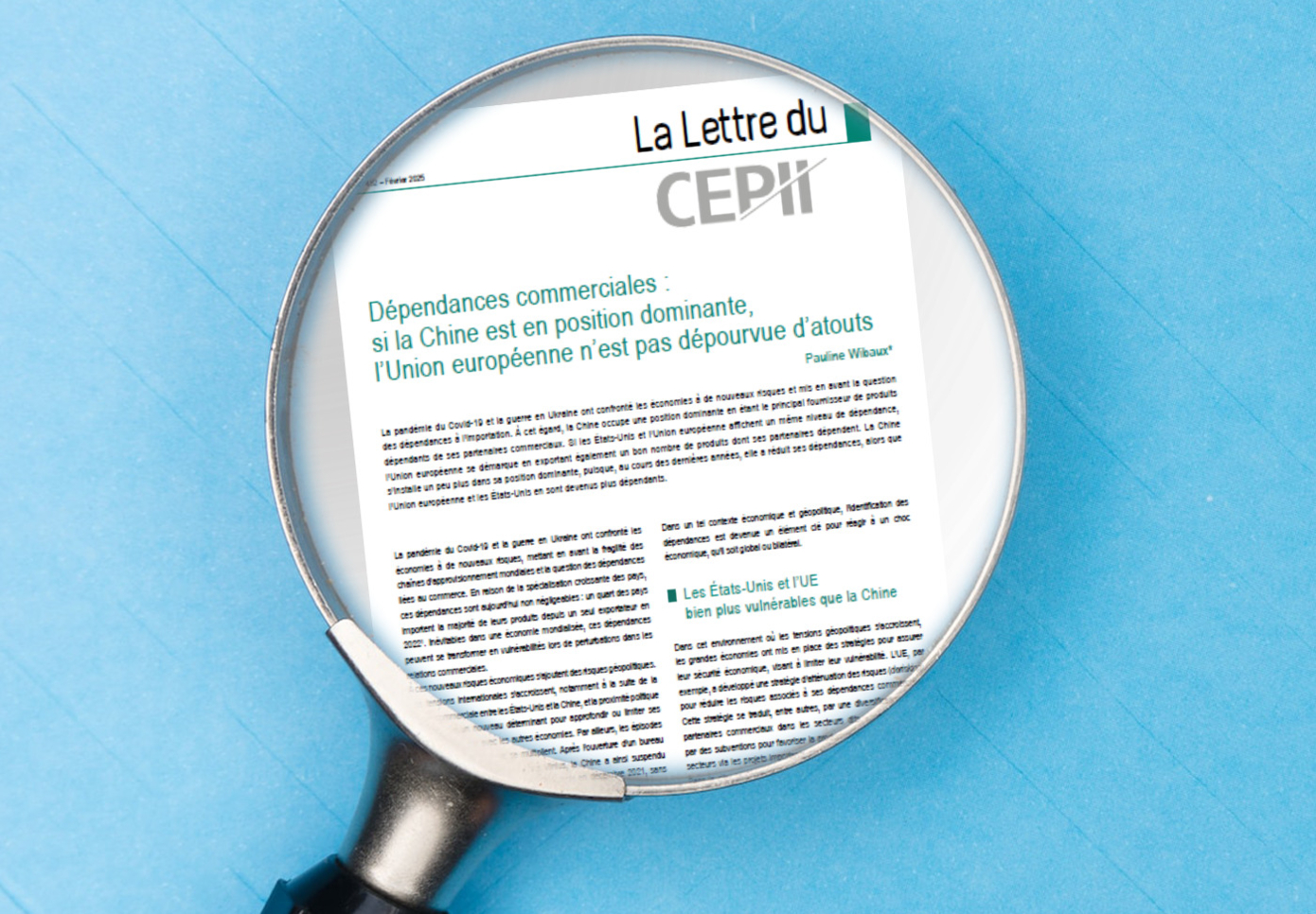 Lettre du Cepii 2025 (loupe photo Markus Winker, Unsplash)