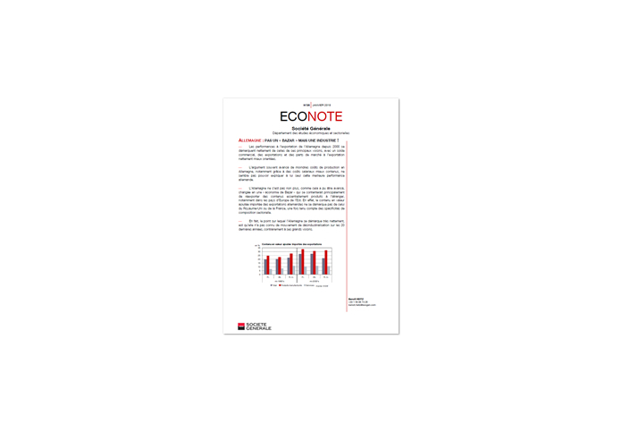 Société générale, Note Eco, janvier 2015