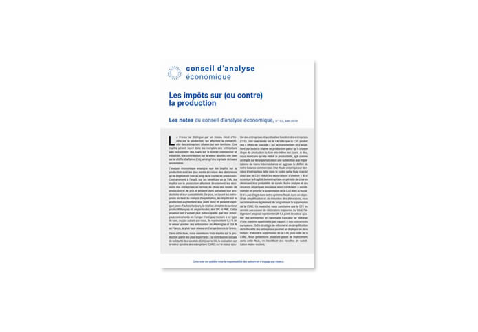 CAE impôts de production juin 2019