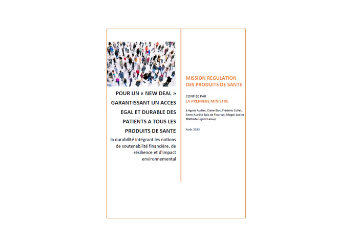 Rapport - Pour un New Deal garantissant un accès égal et durable des patients à tous les produits de santé - Mission "Régulation des produits de santé", août 2023