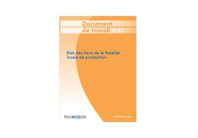 Etat des lieux de la fiscalité locale de production, Document de travail Rexecode, N.87, septembre 2023