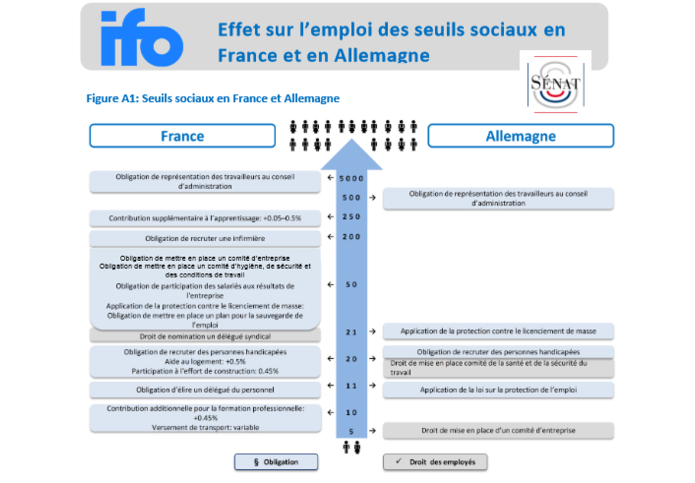 E ffet sur l’emploi des seuils sociaux  en  France et en Allemagne (IFO, mai 2015)
