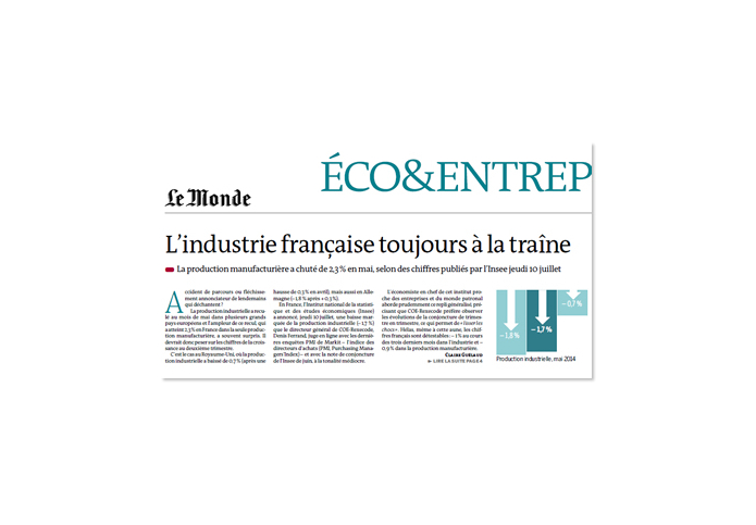 Une Le Monde Eco 11 juillet 2014