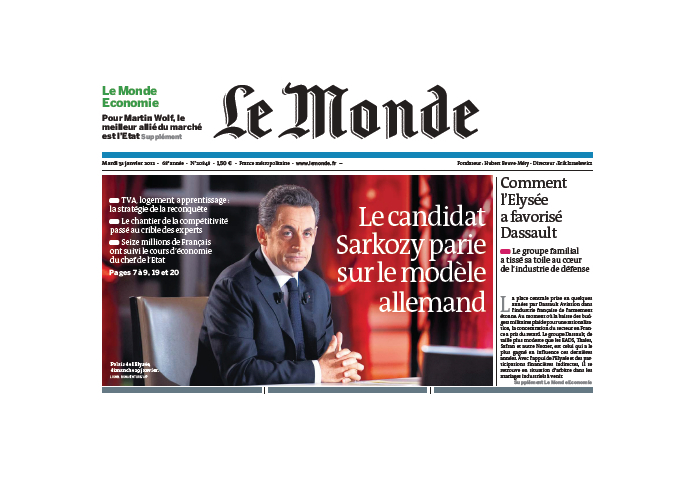 Interview de Michel Didier sur la TVA sociale et la compétitivité Le Monde 31 janvier 2012