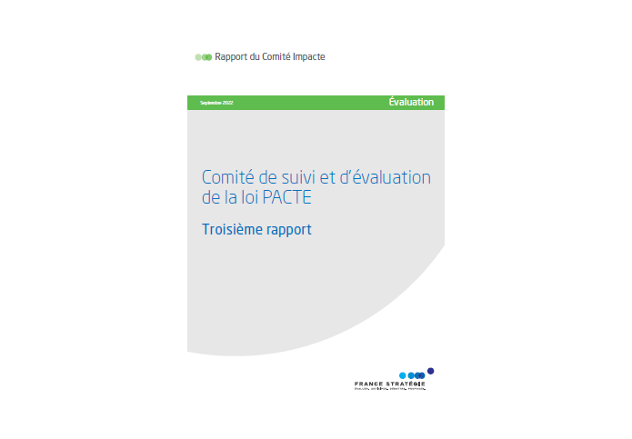 Comité de suivi et d’évaluation de la loi PACTE, 3° rapport – France Stratégie, septembre 2022