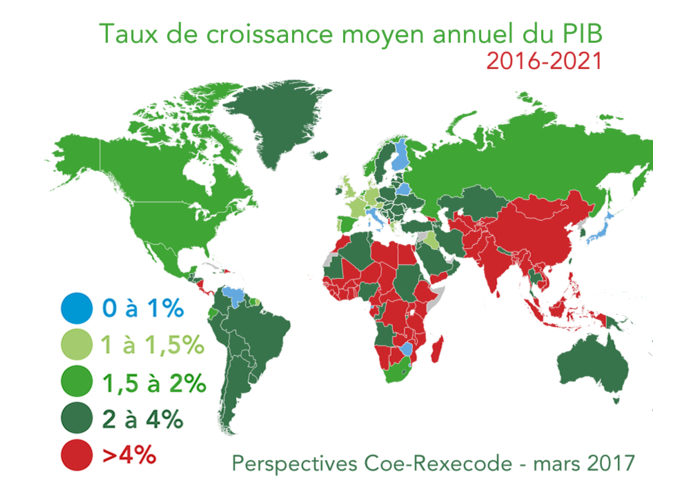 carte mondiale prévisions 2017/2021