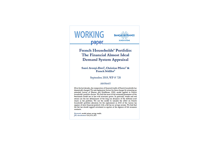 Banque de France, Working paper N°728, septembre 2019 