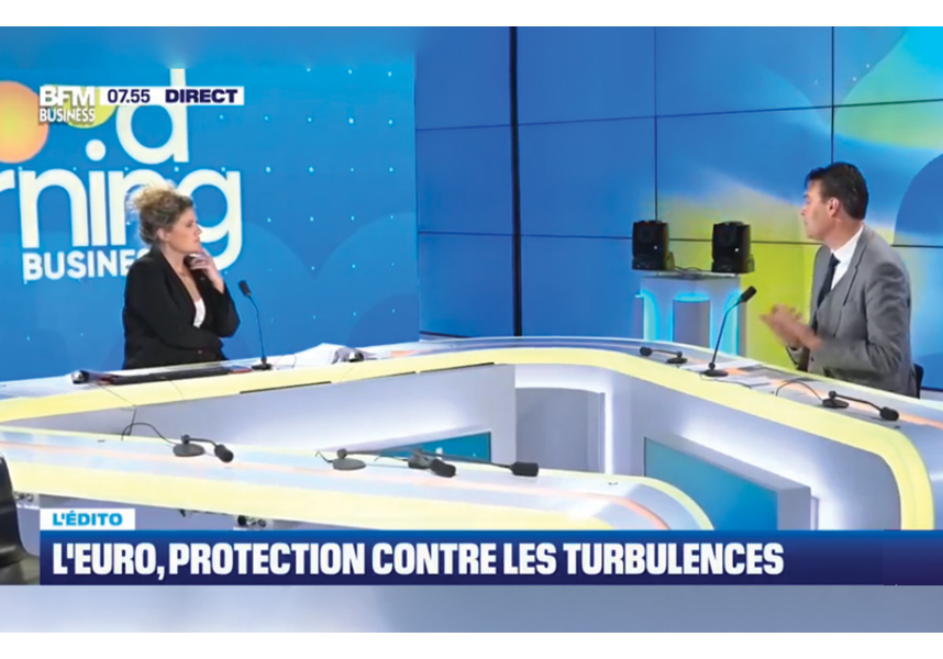 Denis Ferrand sur le plateau de Good morining Business (BFM Businessà avec laure Closier, le 12 juin 2024 (capture écran)