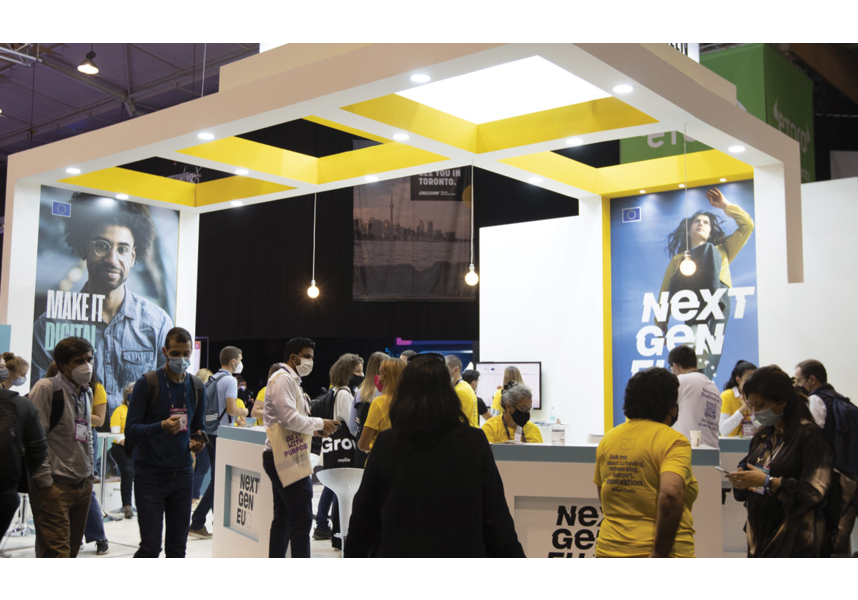 NextGenerationEU stand at the WebSummit (Lisbonne 2021), photo Mariline Alves, © European Union
